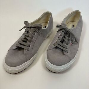 Superga Unisex Gray Suede Leather Lace Up Sneakers Trainers 8.5 USAM 10 USAW